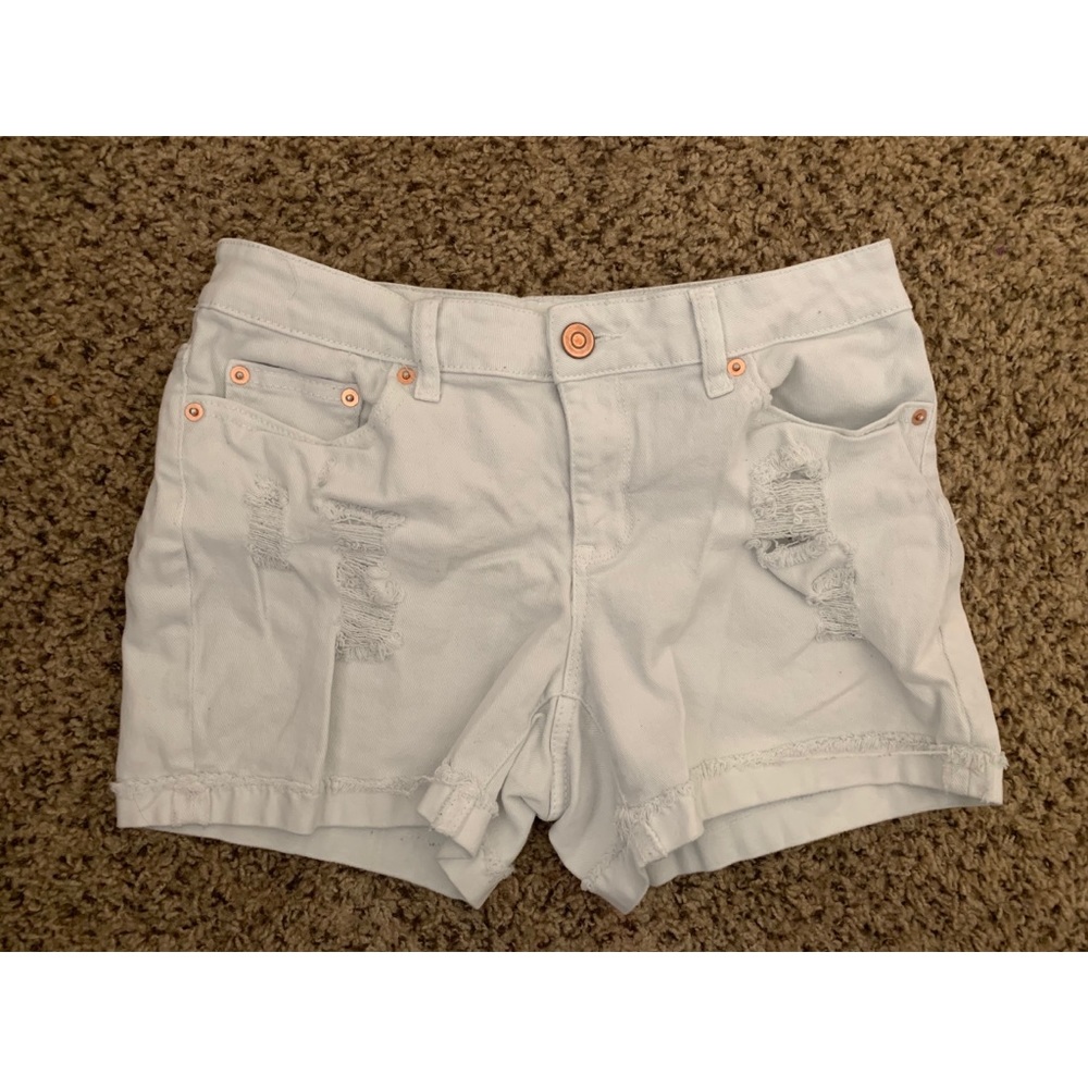 White Jean Shorts